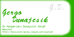 gergo dunajcsik business card